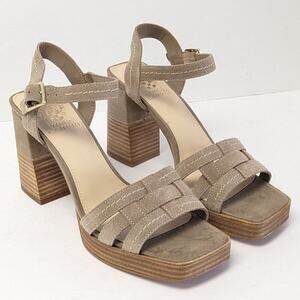 Vince Camuto Panpi Platform Sandals, Grey Suede, Women's 8.5